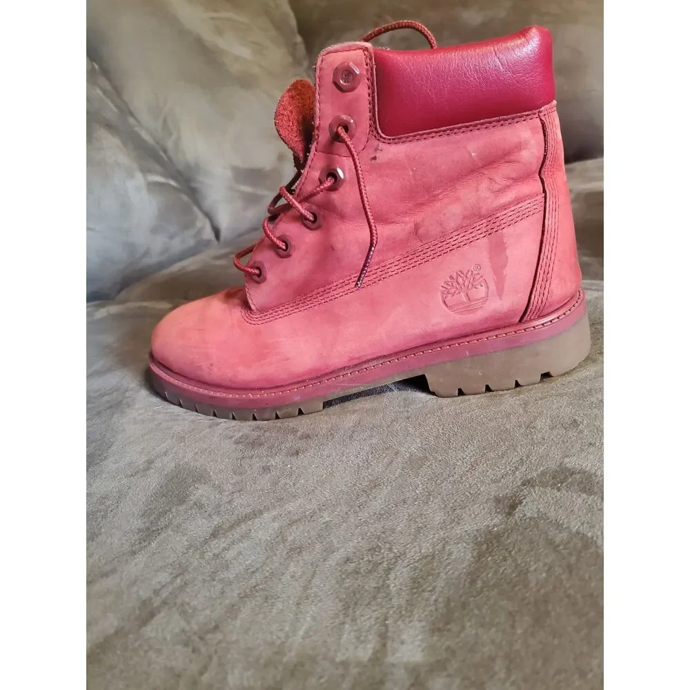 Timberland Red Boots Size 6 Youth Size A13HV